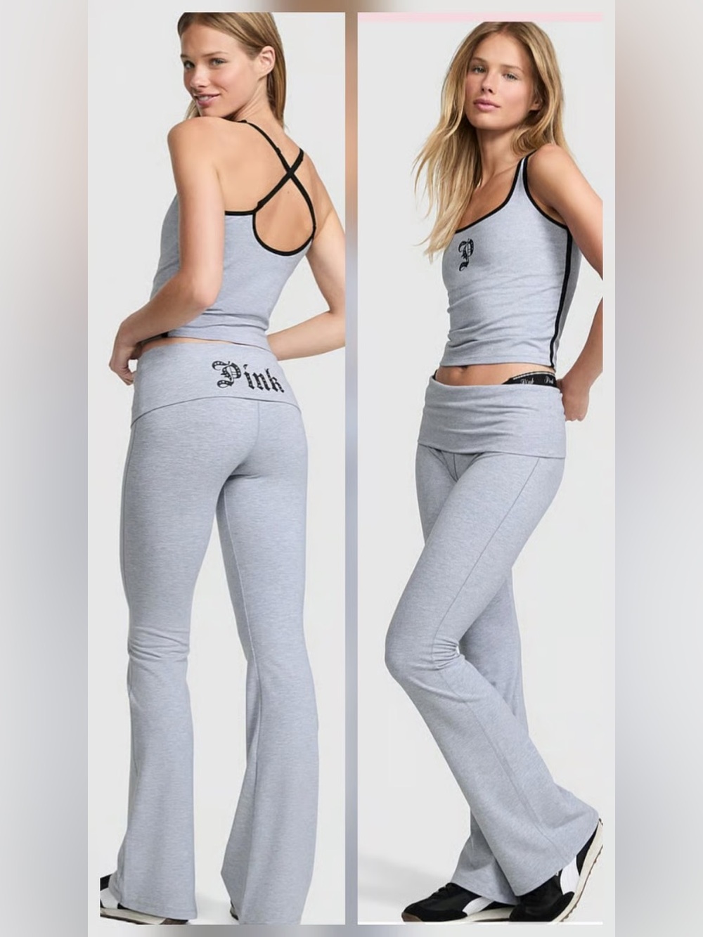 PINK Victoria's Secret Light Gray Bootcut Yoga Pants.